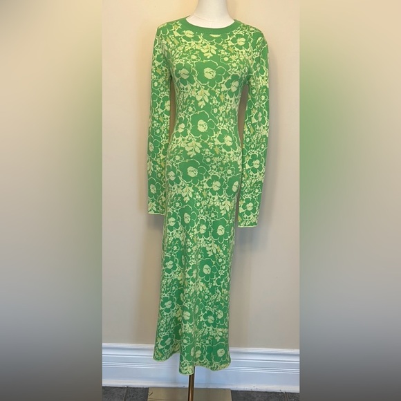 ZARA  Floral Jacquard Long Dress size small - Picture 5 of 10